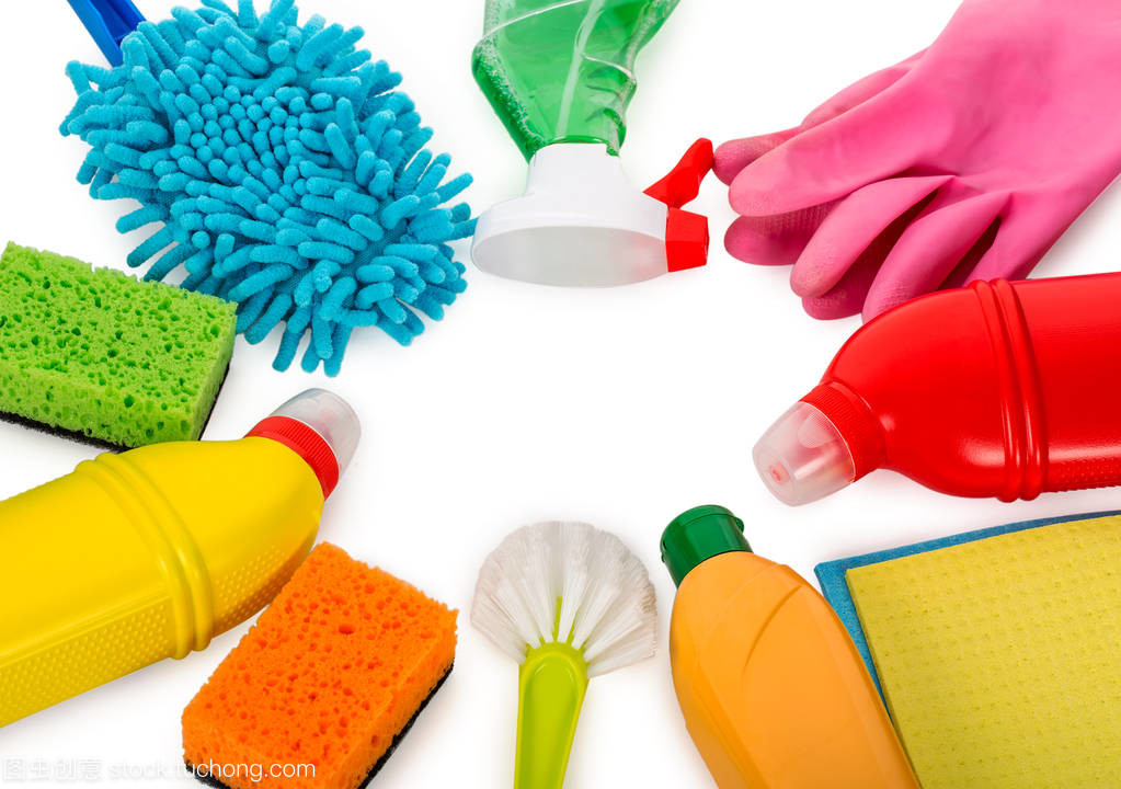 清洁与美发用品 顶视图下的专业一览